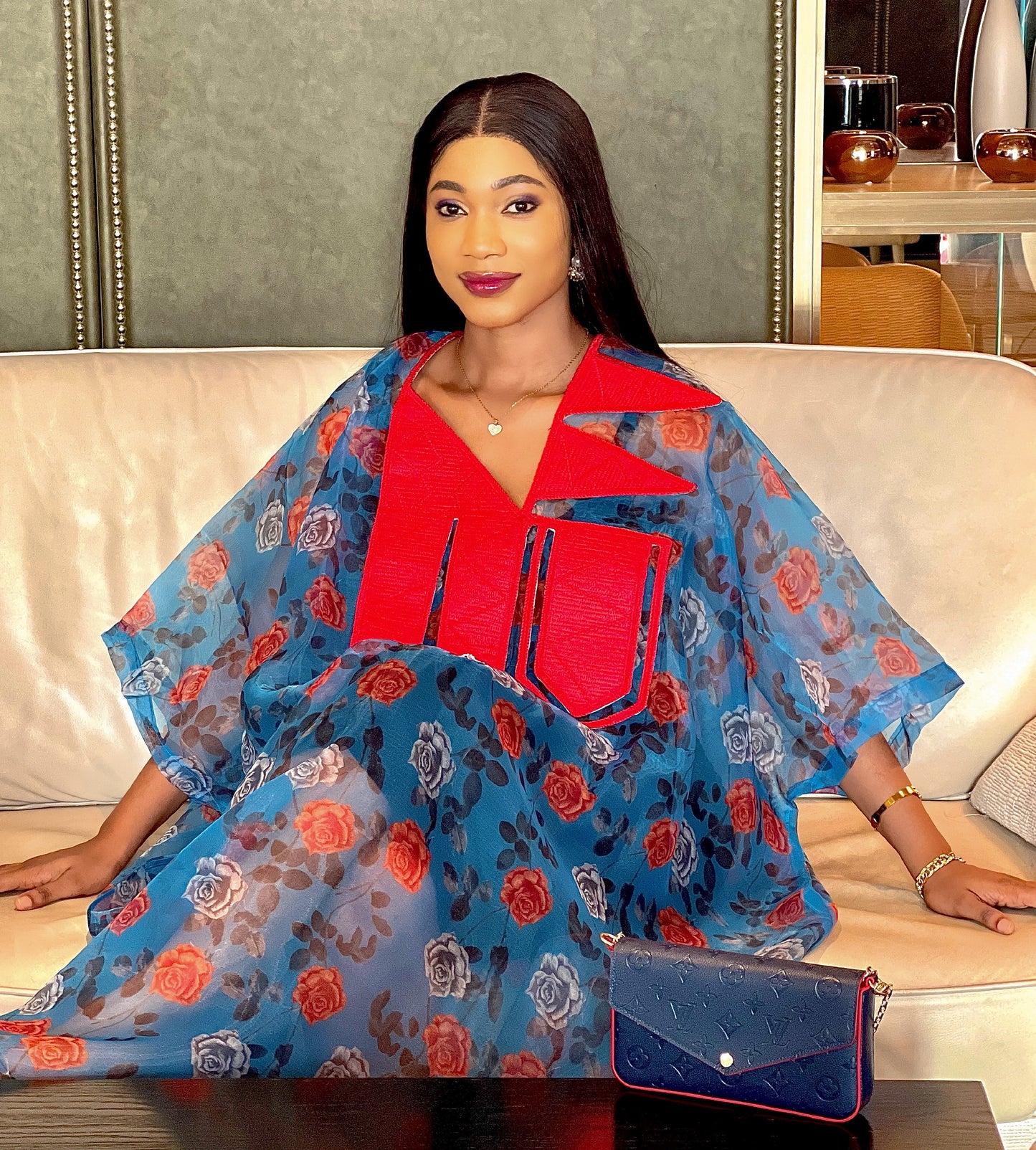 Bubu - Blue/ red embroidery