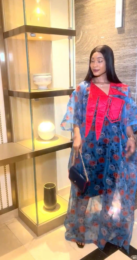 Bubu - Blue/ red embroidery